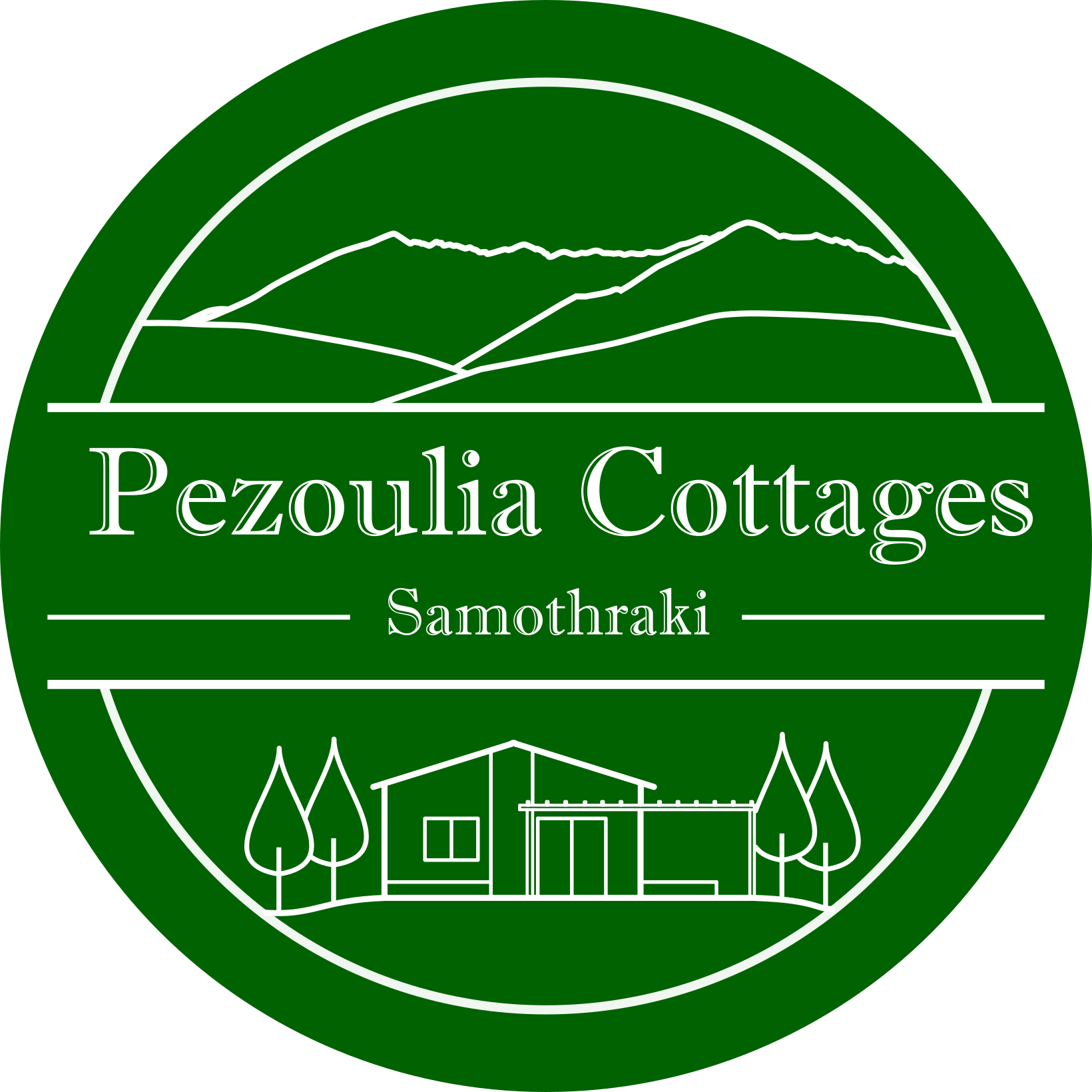 logo of Pezoulia Cottages in Samothraki